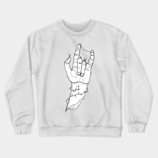 Ancient I Love You Hand in Black and White Crewneck Sweatshirt